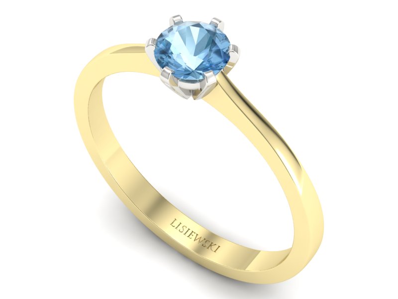 Złoty pierścionek z topazem dwukolorowe złoto - p15003zba - 3