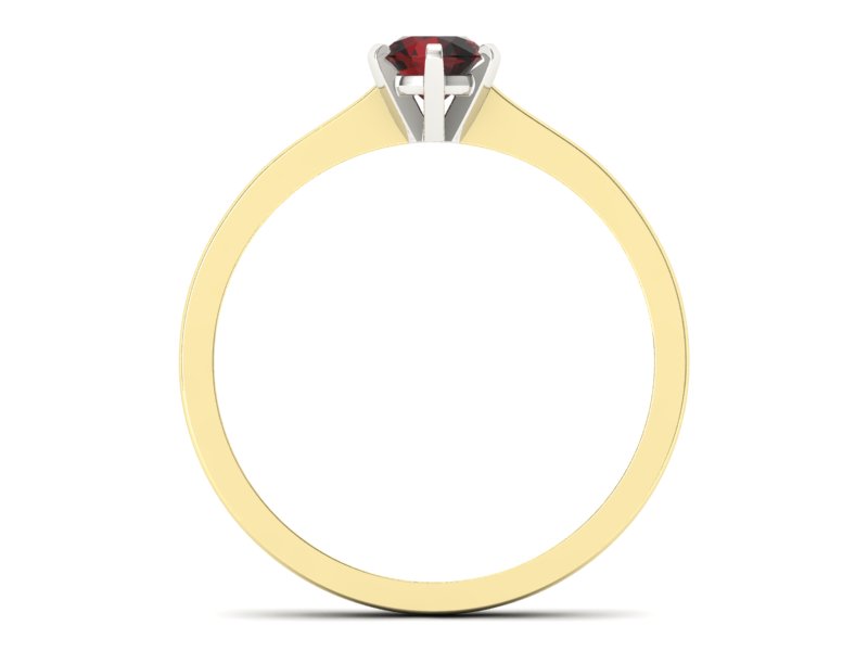 Złoty pierścionek z granatem dwukolorowe złoto - p15003zbgr - 2