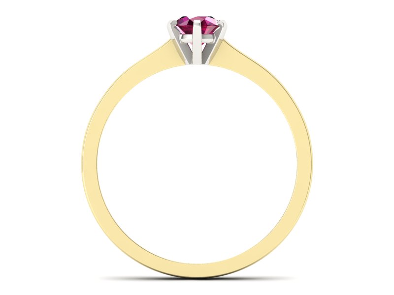 Złoty pierścionek z rubinem dwukolorowe złoto - p15003zbr - 2