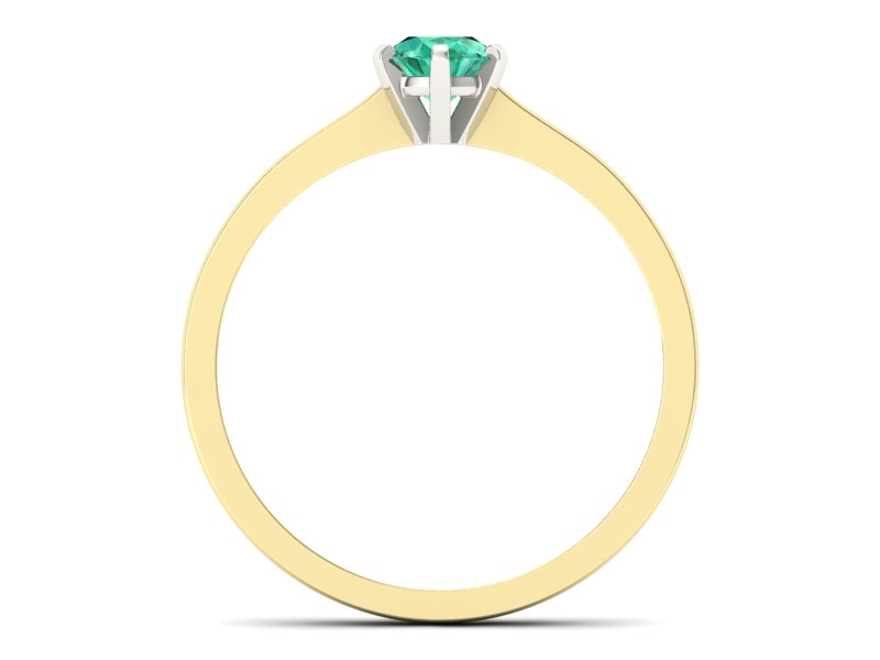 Pierścionek ze szmaragdem żółte i białe złoto - p15003zbsm - 2