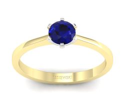 Złoty pierścionek ze spinelem dwukolorowe złoto - p15003zbsp