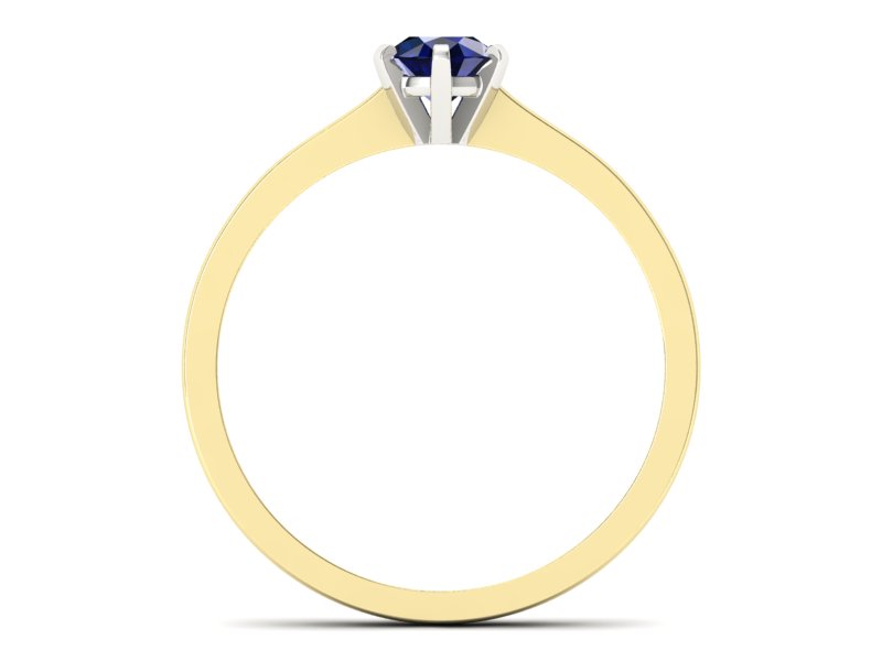 Złoty pierścionek z szafirem dwukolorowe złoto - p15003zbsz - 2