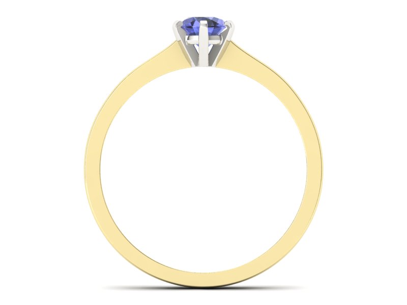 Złoty pierścionek z tanzanitem - p15003zbt - 2