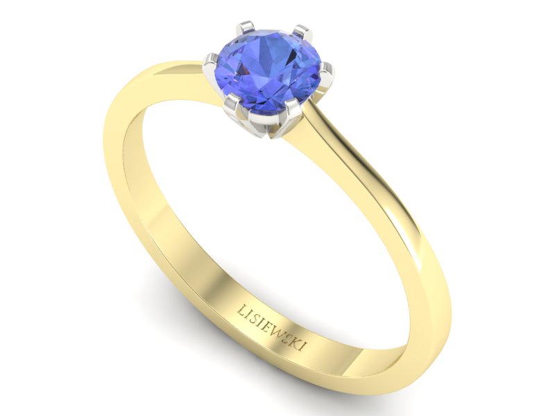 Złoty pierścionek z tanzanitem - p15003zbt - 3