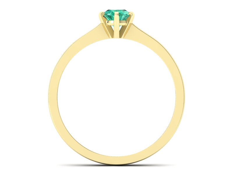 Złoty pierścionek ze szmaragdem żółte złoto - p15003zsm - 2