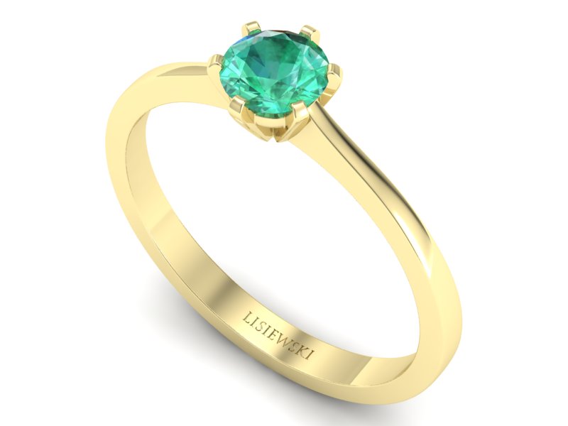 Złoty pierścionek ze szmaragdem żółte złoto - p15003zsm - 3