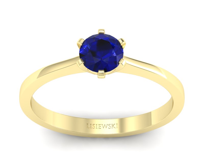 Złoty pierścionek żółte złoto spinel - p15003zsp - 1