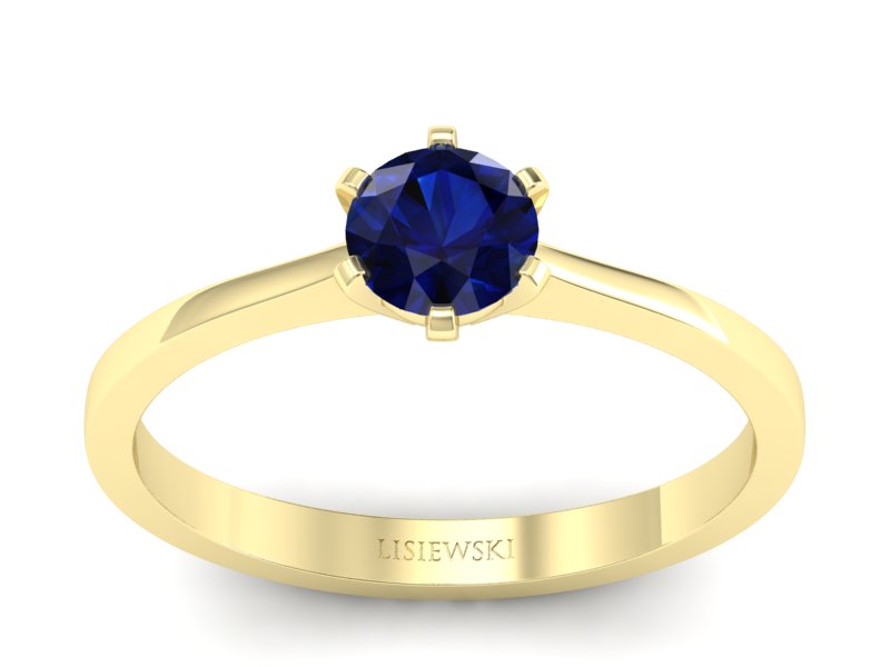 Złoty pierścionek z szafirem żółte złoto - p15003zsz - 1
