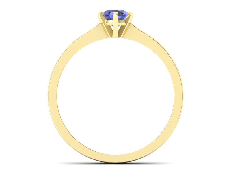 Złoty pierścionek z tanzanitem żółte złoto - p15003zt - 2