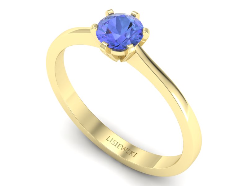 Złoty pierścionek z tanzanitem żółte złoto - p15003zt - 3