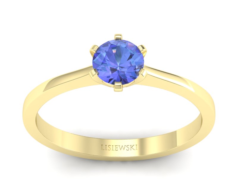 Złoty pierścionek z tanzanitem żółte złoto - p15003zt - 1