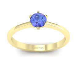 Złoty pierścionek z tanzanitem żółte złoto - p15003zt