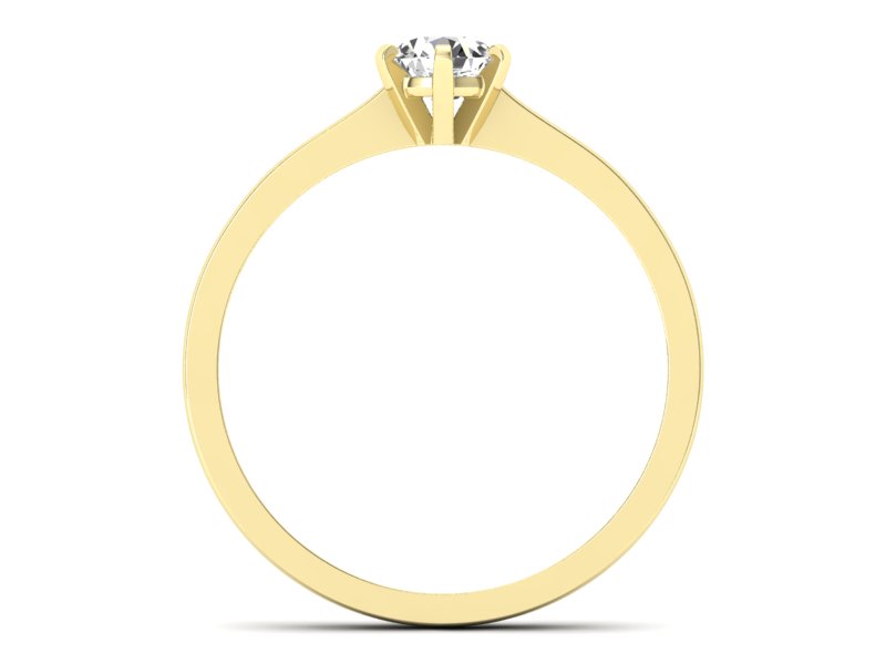 Złoty pierścionek z brylantem żółte złoto - p15003zz - 2