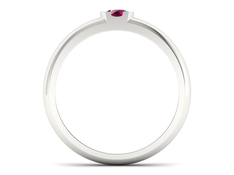 Złoty pierścionek z rubinem białe złoto - p15004br - 2