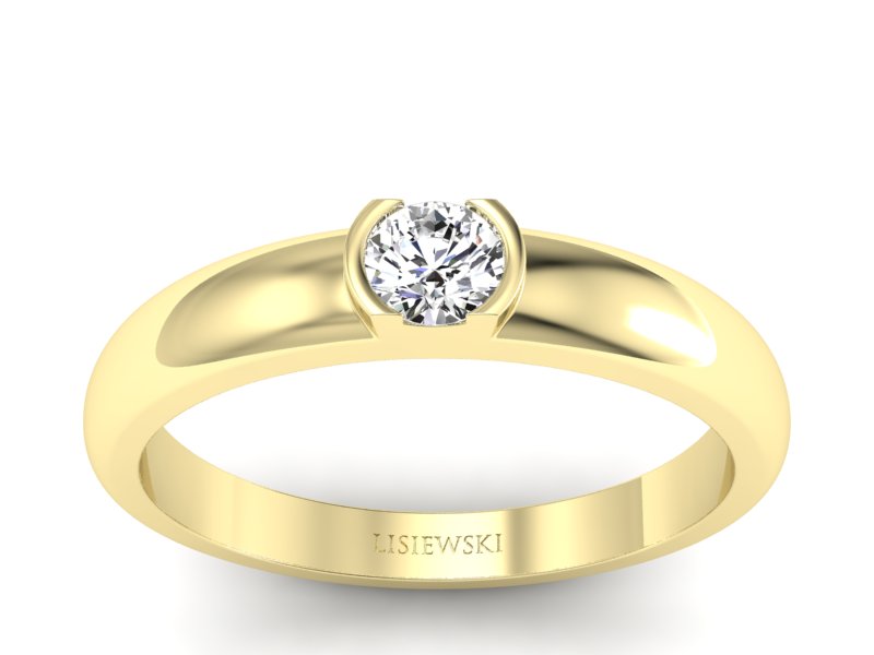 Pierścionek z diamentem żółte złoto - P15004z_Si2_H - 1
