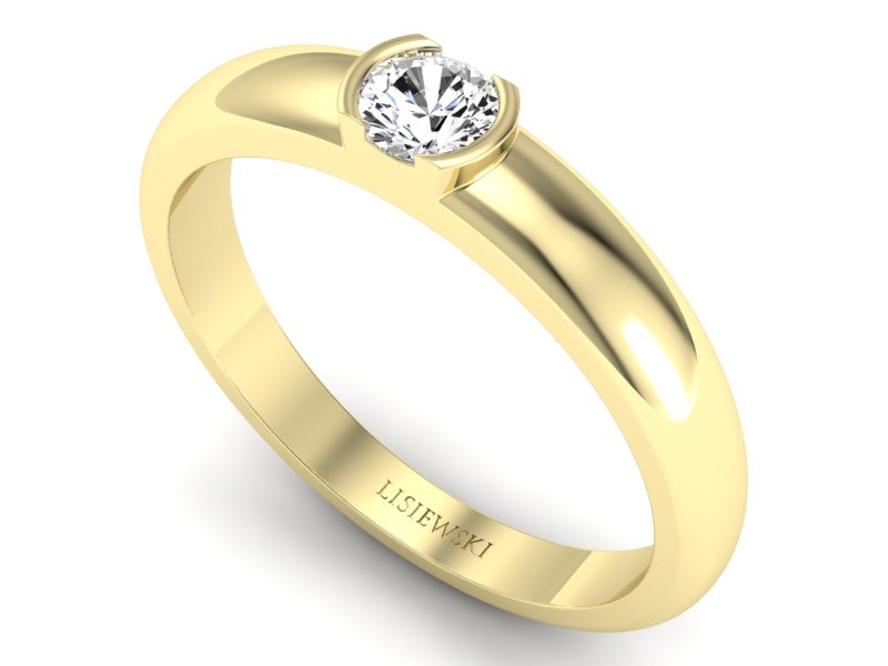 Pierścionek z diamentem żółte złoto - P15004z_Si2_H - 3