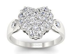 Złoty pierścionek z brylantami białe złoto - P15009b