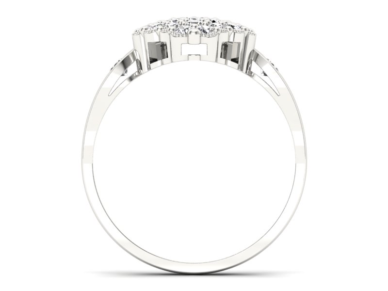 Złoty pierścionek z brylantami białe złoto - P15009b - 2