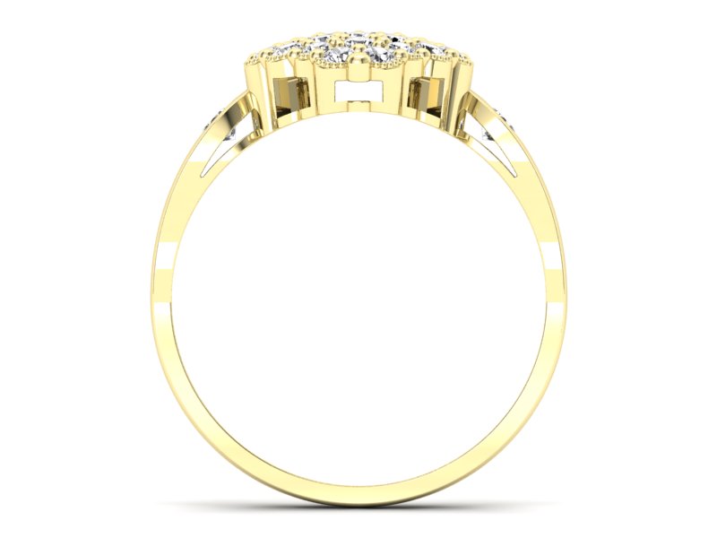 Złoty pierścionek z brylantami żółte złoto - P15009z - 2