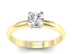 Pierścionek z diamentem żółte i białe złoto 585 - p15013zb_V