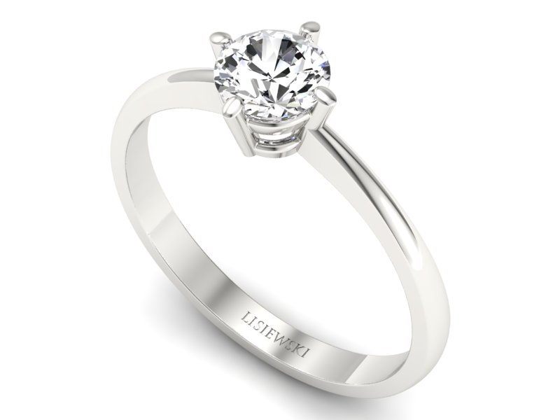 Złoty pierścionek z brylantem białe złoto - P15015bbr_VS_F - 3