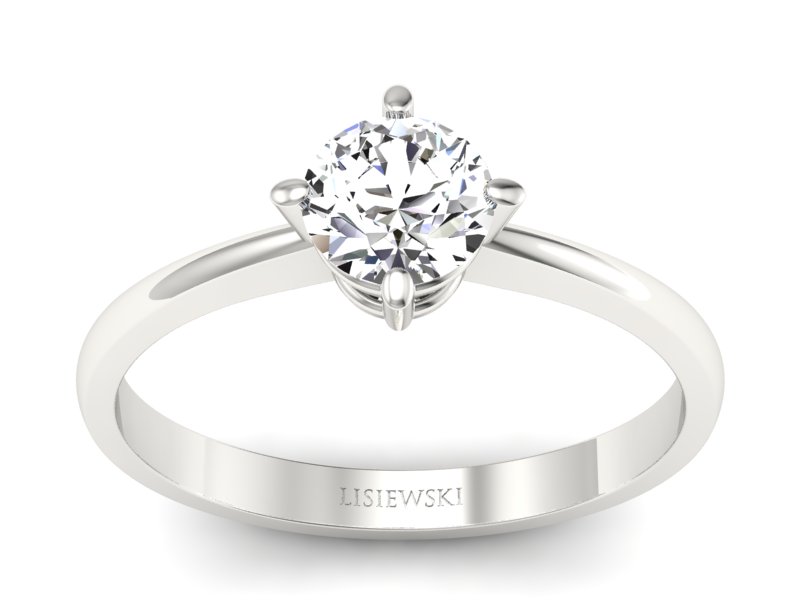 Złoty pierścionek z brylantem białe złoto - P15015bbr_VS_F - 1