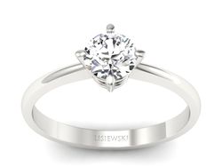 Złoty pierścionek z brylantem białe złoto - P15015bbr_VS_F