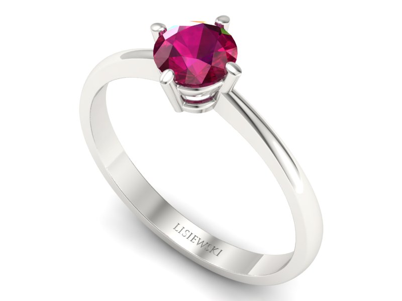 Pierścionek zaręczynowy z rubinem białe złoto - P15015brub - 3