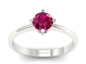 Pierścionek zaręczynowy z rubinem białe złoto