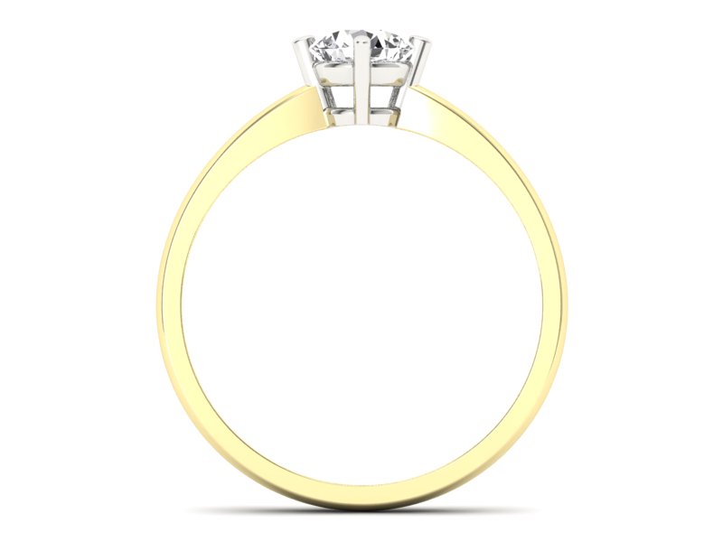 Pierścionek z brylantem białe żółte złoto - P15015bzbr_VS_F - 2