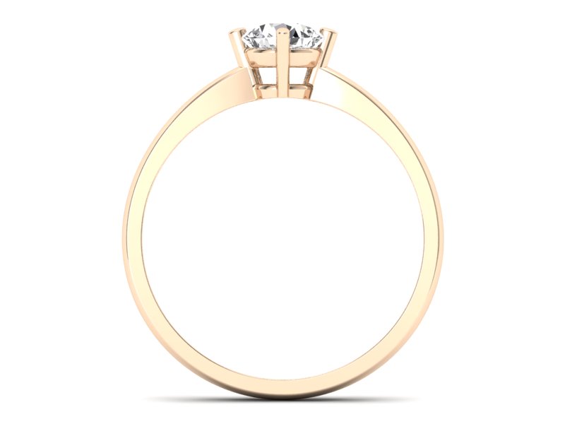 Złoty pierścionek z brylantem różowe złoto - p15015c - 2