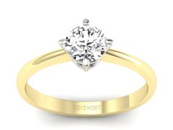 Pierścionek z brylantem białe i żółte złoto - P15015zbr_SI_I