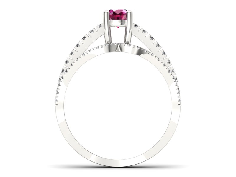 Pierścionek z rubinem z brylantami - P15016bbr_rub - 2