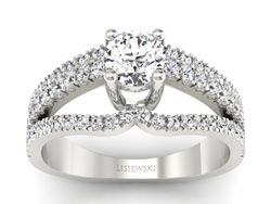 Złoty pierścionek z brylantami białe złoto - P15016bbr_VS_H