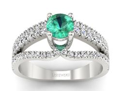 Złoty pierścionek ze szmaragdem i brylantami - P15016bszm