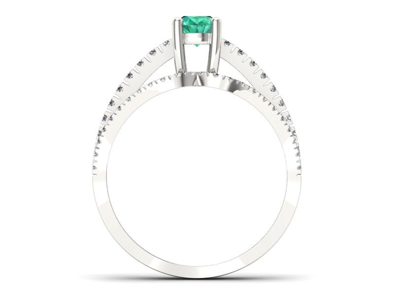 Złoty pierścionek ze szmaragdem i brylantami - P15016bszm - 2