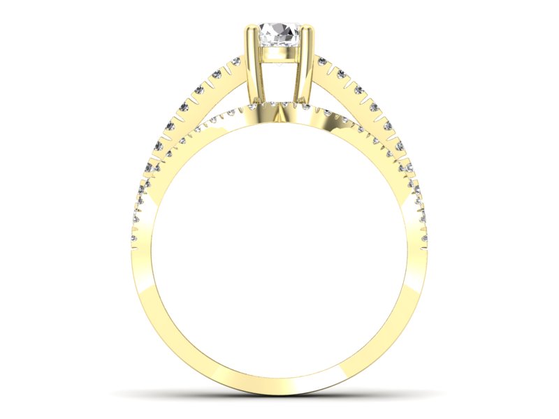 Złoty pierścionek z diamentami - P15016zbr_SI_J - 2