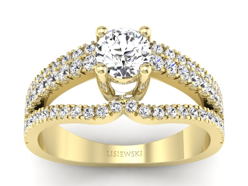 Złoty pierścionek z diamentami - P15016zbr_SI_J - 1