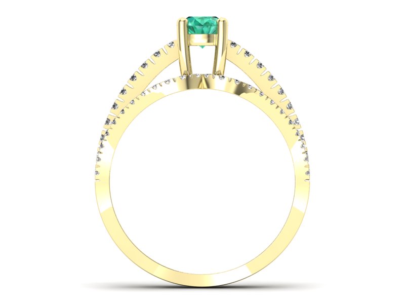 Pierścionek ze szmaragdem i diamentem - p15016zsm - 2