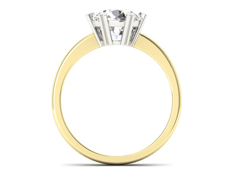 Pierścionek z brylantem białe i żółte złoto - P15020bz_VS_H - 2