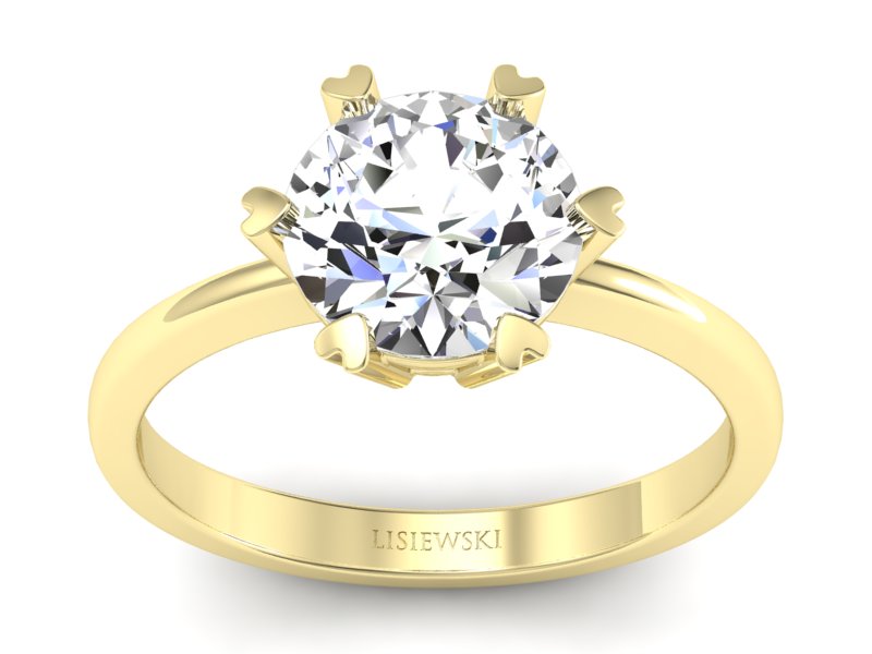 Złoty pierścionek zaręczynowy z brylantem - p15020zbr_SI_I - 1