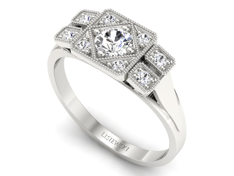 Złoty pierścionek zaręczynowy z brylantami - P15021bbr_P_H - 3