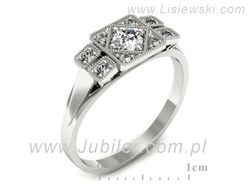 Pierścionek z brylantem białe złoto 585 - P15021bbr_SI_F