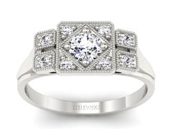 Pierścionek z brylantem białe złoto - P15021bbr_SI_F