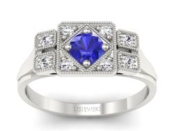 Pierścionek z szafirem i brylantami - p15021bszc