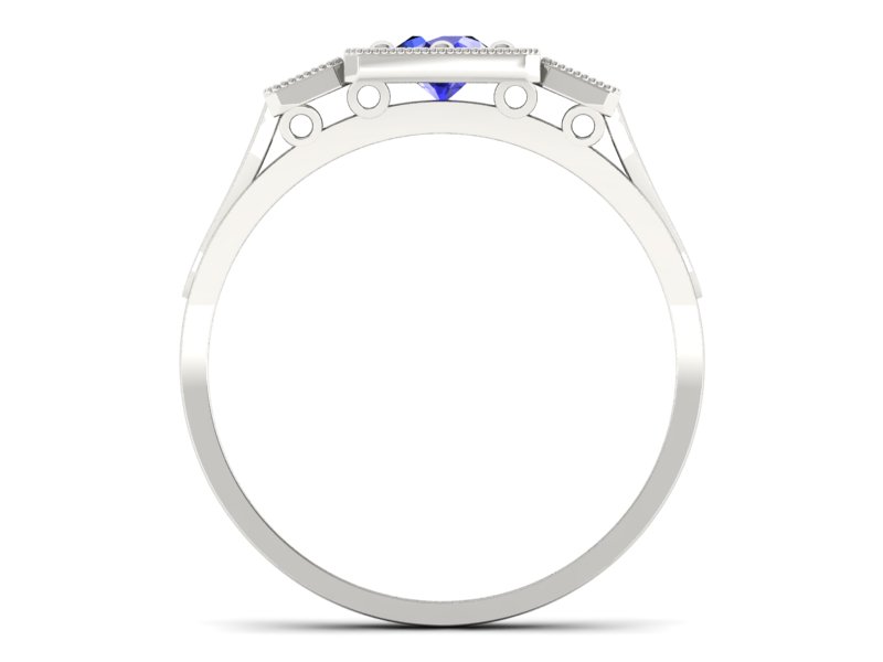 Pierścionek z szafirem i brylantami - p15021bszc - 2