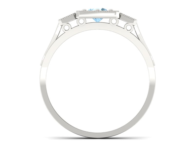 Pierścionek z topazem i brylantami białe złoto - p15021btp - 2