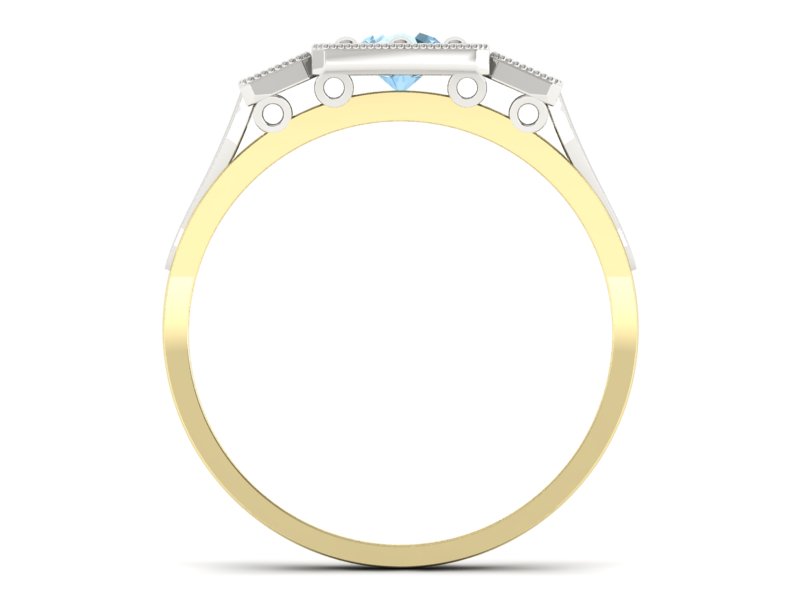 Pierścionek z topazem i brylantami - p15021zbtp - 2