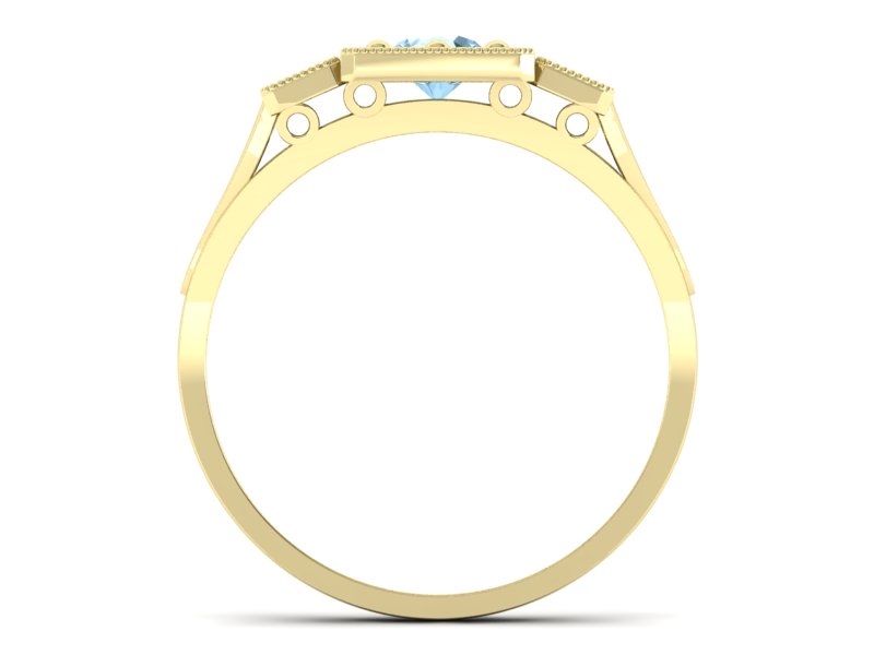 Złoty pierścionek z topazem i brylantami - p15021ztp - 2