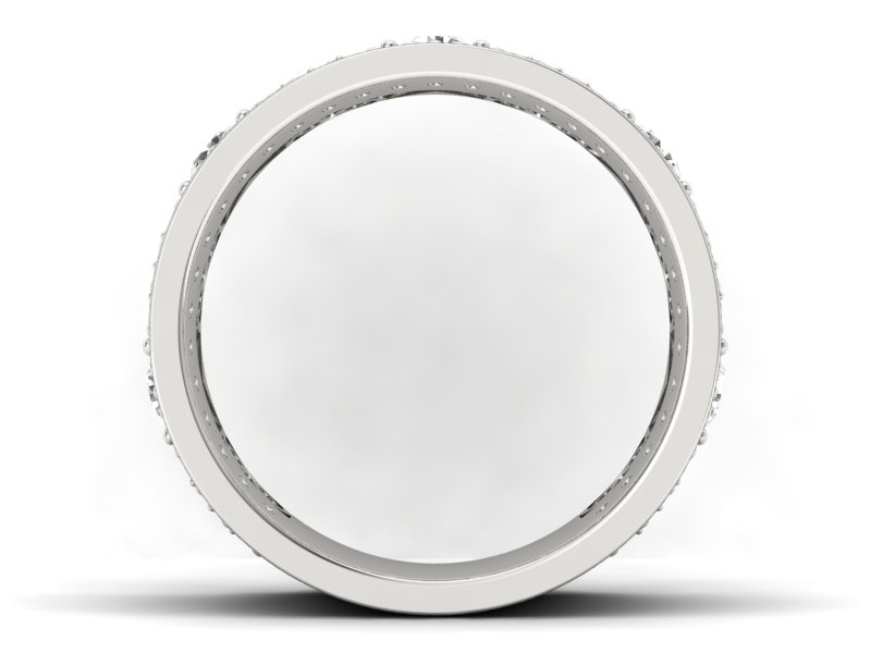 Pierścionek obrączka z diamentami białe złoto - p15022b